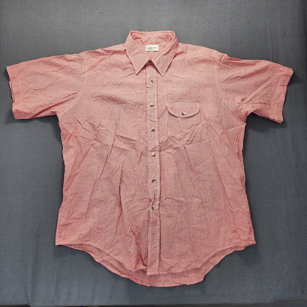 Vintage Orvis Mens Shirt Extra Large Red Gingham Check Heritage Print Demure